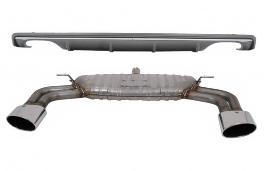 S3 Style Rear Bumper Diffuser with Exhaust System for Audi A3 8V Sedan (2012–2015) – Standard Bumper