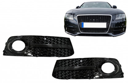 S4 Design Fog Lamp Covers Black Edition for Audi A4 B8 (2007–2011)