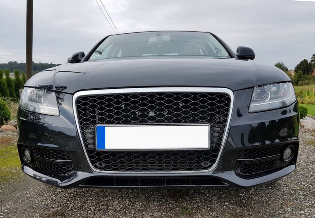 S4 Design Fog Lamp Covers Black Edition for Audi A4 B8 (2007–2011)