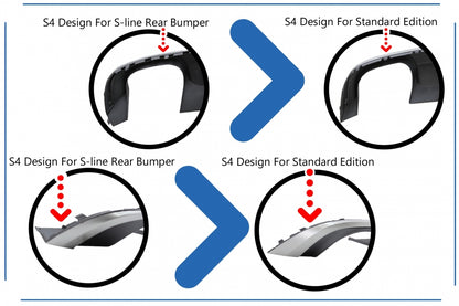 S4 Design Rear Bumper Valance Diffuser for Audi A4 B9 8W Sedan / Avant (2016–2018) – S-Line