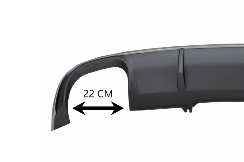 S4 Design Rear Bumper Valance Diffuser with Exhaust Tips for Audi A4 B9 8W Sedan / Avant (2016–2018) – Standard Bumper