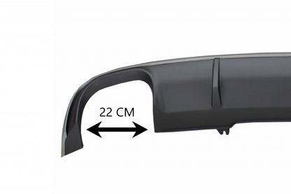 S4 Design Rear Bumper Valance Diffuser with Exhaust Tips for Audi A4 B9 8W Sedan / Avant (2016–2018) – Standard Bumper