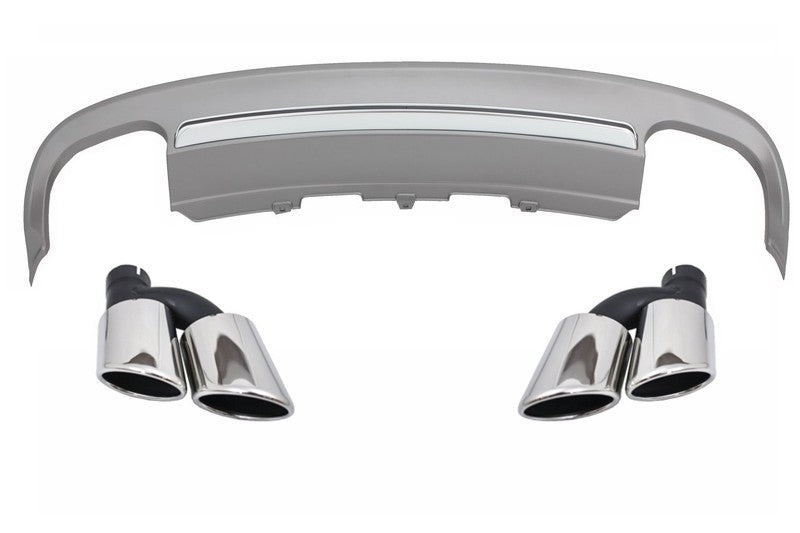 S5 Design Rear Bumper Diffuser with Exhaust Tips for Audi A5 8T Coupe  Cabriolet Facelift (2012–2016)