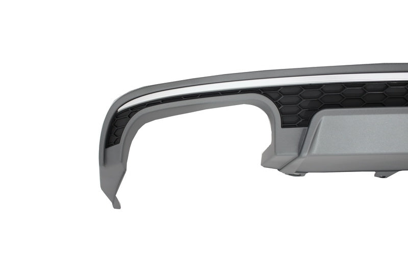 S6 Style Rear Bumper Diffuser & Exhaust Tips for Audi A6 4G Facelift Sedan / Avant (2015–2018)