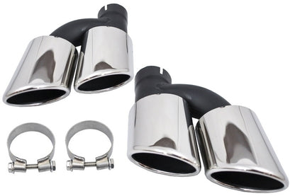 S6 Style Rear Bumper Diffuser & Exhaust Tips for Audi A6 4G Facelift Sedan / Avant (2015–2018)