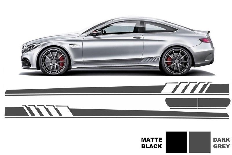 Side Decals C63 Design Dark Grey for Mercedes C-Class C205 A205 (2014–Up)