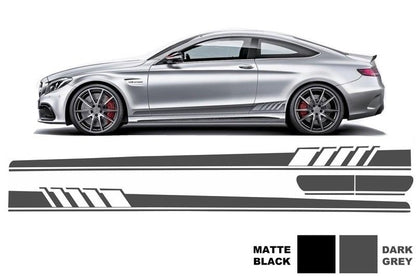 Side Decals C63 Design Dark Grey for Mercedes C-Class C205 A205 (2014–Up)