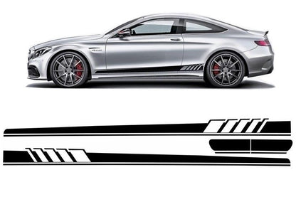Side Decals C63 Design Matte Black for Mercedes C-Class C205 A205 (2014–Up)