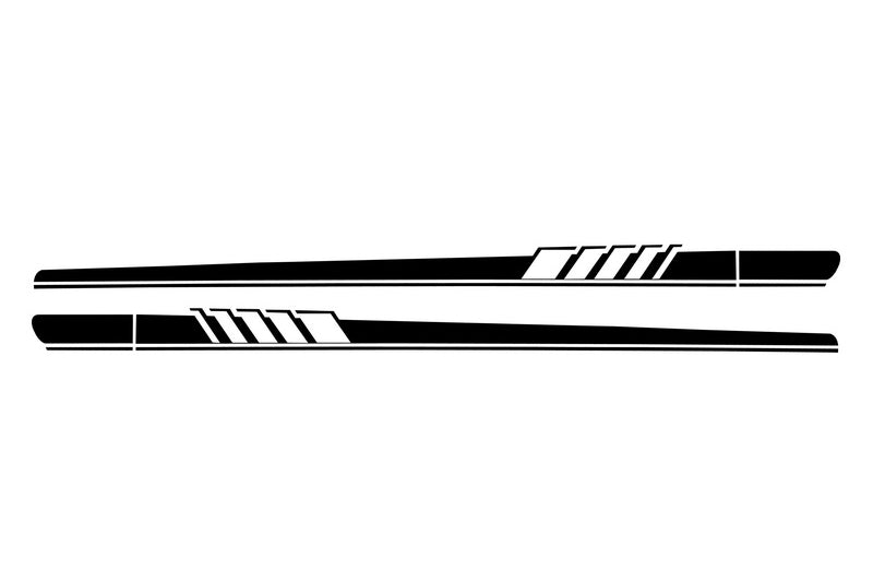 Side Decals C63 Design Matte Black for Mercedes C-Class C205 A205 (2014–Up)
