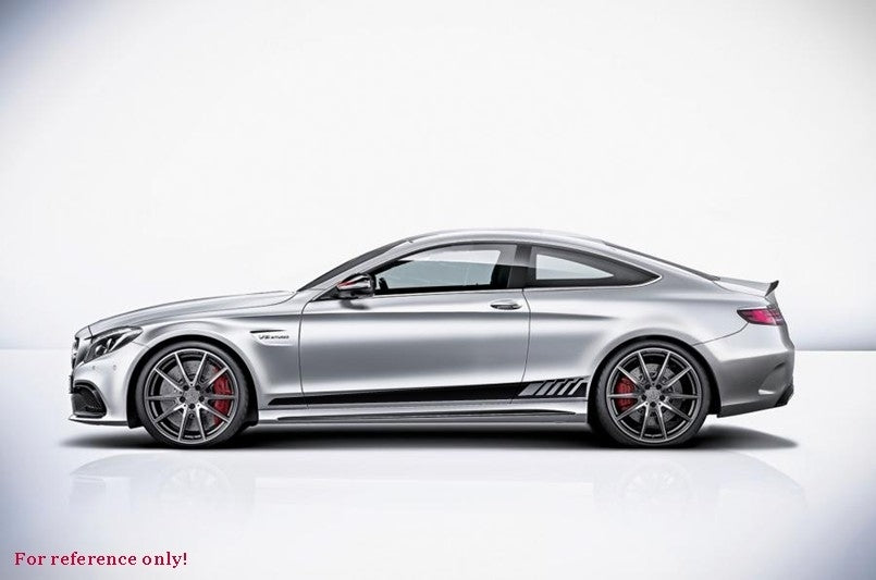 Side Decals C63 Design Matte Black for Mercedes C-Class C205 A205 (2014–Up)