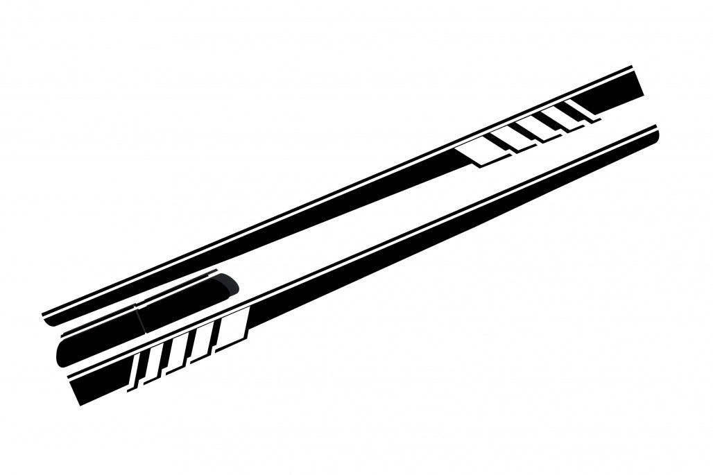 Side Decals C63 Design Piano Black for Mercedes C-Class C205 A205 (2014–Up)