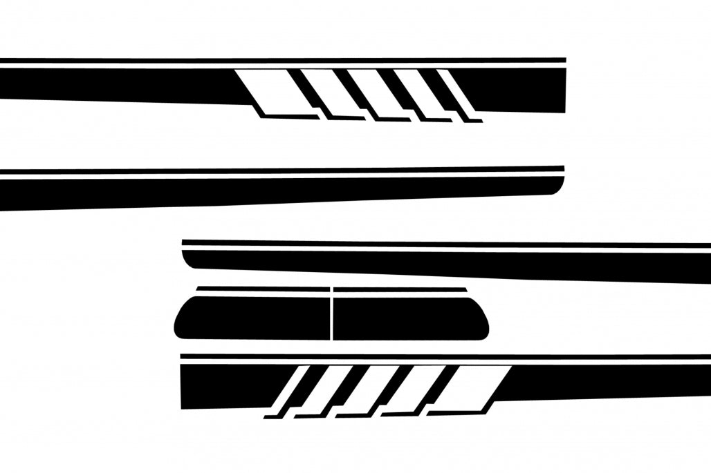 Side Decals C63 Design Piano Black for Mercedes C-Class C205 A205 (2014–Up)