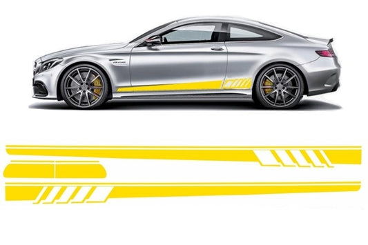 Side Decals Matte Yellow for Mercedes C-Class C205 A205 (2014–Up)