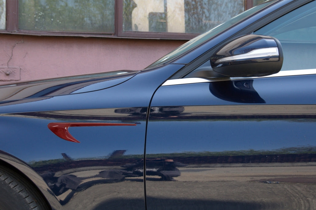 Side Fender Vents Trim Wings Red for Mercedes C-Class W205 S205 and E-Class W213 S213