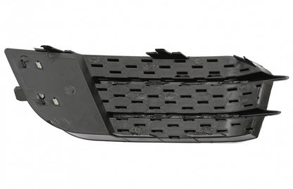 Side Grilles Fog Lamp Covers compatible with Audi A1 8X (2010–2015), RS1 Design in Piano Black, made of high-quality ABS plastic.