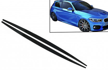 Side Skirts Lip Extensions M-Performance Design for BMW 1 Series F20 F21 Hatchback (2011–2019) Piano Black