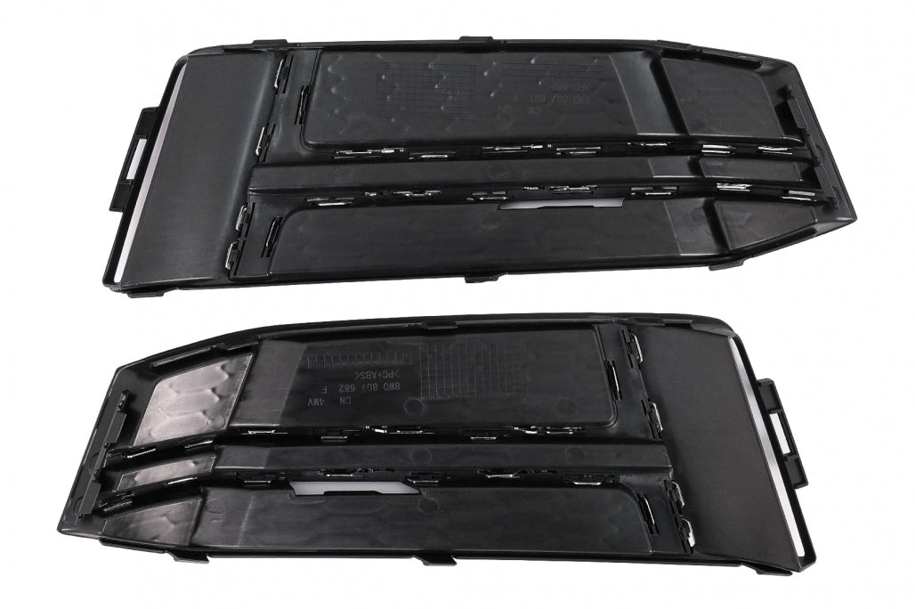 Silver Edition Side Grilles / Lower Bumper Grille Covers for Audi A4 B9 Sedan / Avant S-Line (2016–2018)