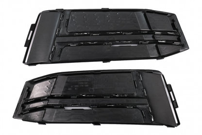 Silver Edition Side Grilles / Lower Bumper Grille Covers for Audi A4 B9 Sedan / Avant S-Line (2016–2018)