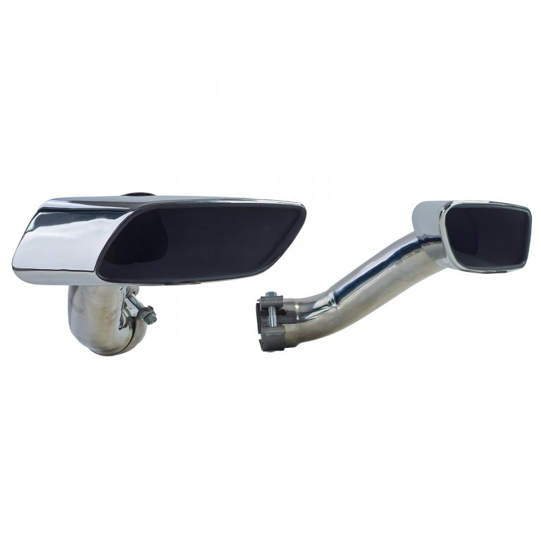 Square Exhaust Tailpipes M50 Look Stainless Steel for BMW X6 E71 30d 40d (2008-2014)