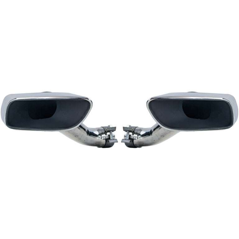 Square Exhaust Tailpipes M50 Look Stainless Steel for BMW X6 E71 30d 40d (2008-2014)