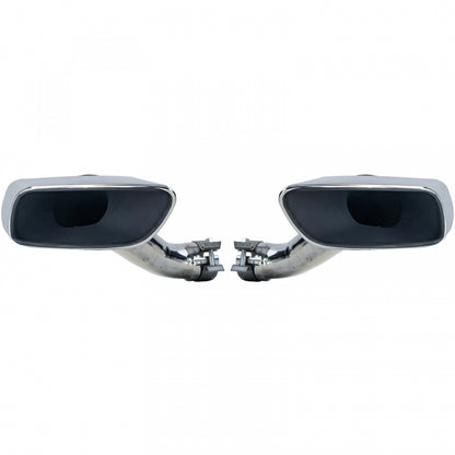 Square Exhaust Tailpipes M50 Look Stainless Steel for BMW X6 E71 30d 40d (2008-2014)
