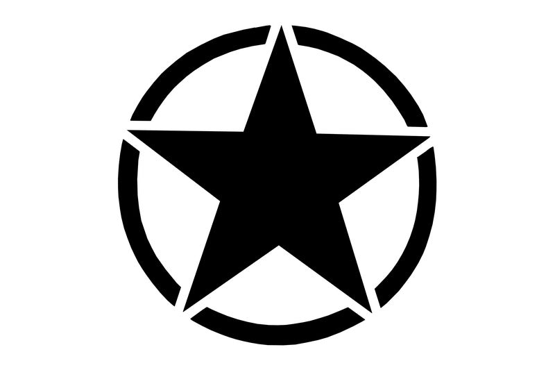 Star Decal Sticker Black Universal for Jeep Wrangler JK and Other Vehicles