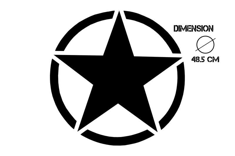 Star Decal Sticker Black Universal for Jeep Wrangler JK and Other Vehicles