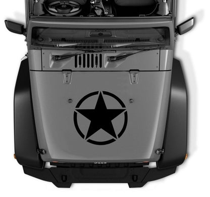 Star Decal Sticker Black Universal for Jeep Wrangler JK and Other Vehicles