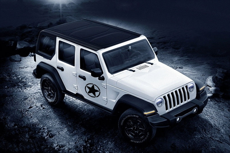 Star Decal Sticker Black Universal for Jeep Wrangler JK and Other Vehicles
