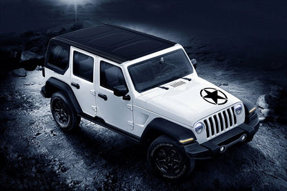 Star Decal Sticker Black Universal for Jeep Wrangler JK and Other Vehicles