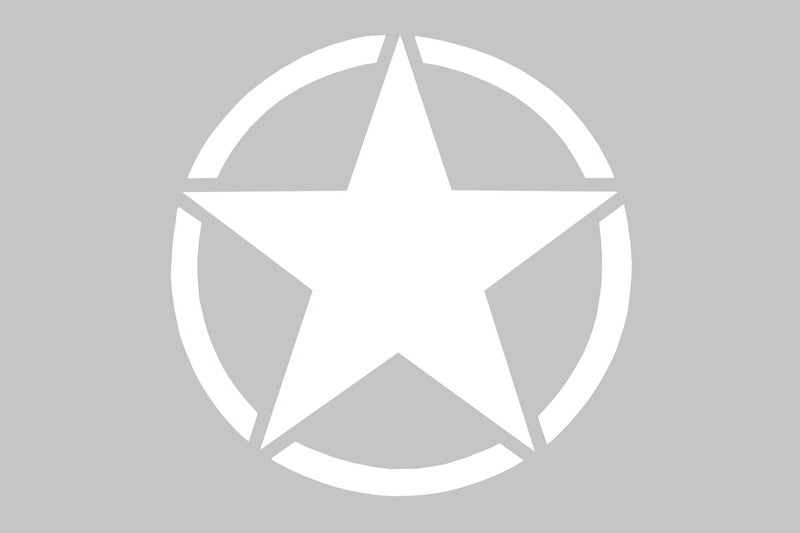Star Decal Sticker White Universal for Jeep Wrangler JK and Other Vehicles