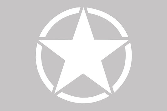 Star Decal Sticker White Universal for Jeep Wrangler JK and Other Vehicles