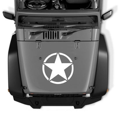 Star Decal Sticker White Universal for Jeep Wrangler JK and Other Vehicles