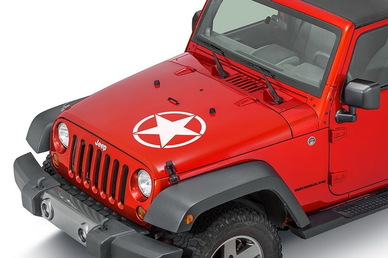 Star Decal Sticker White Universal for Jeep Wrangler JK and Other Vehicles