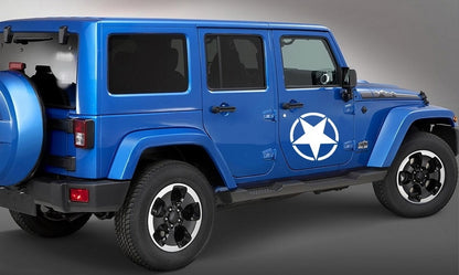 Star Decal Sticker White Universal for Jeep Wrangler JK and Other Vehicles