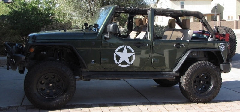 Star Decal Sticker White Universal for Jeep Wrangler JK and Other Vehicles