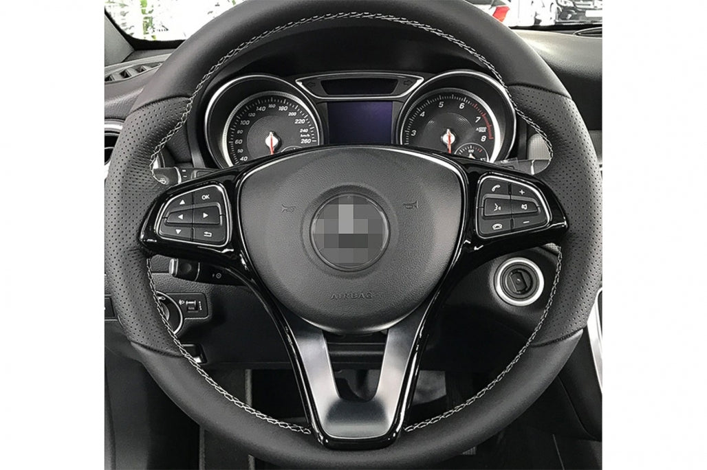 Steering Wheel Button Trim Frame Cover Piano Black for Mercedes C-Class W205 S205 E-Class W213 GLC X253 (2014–2017)