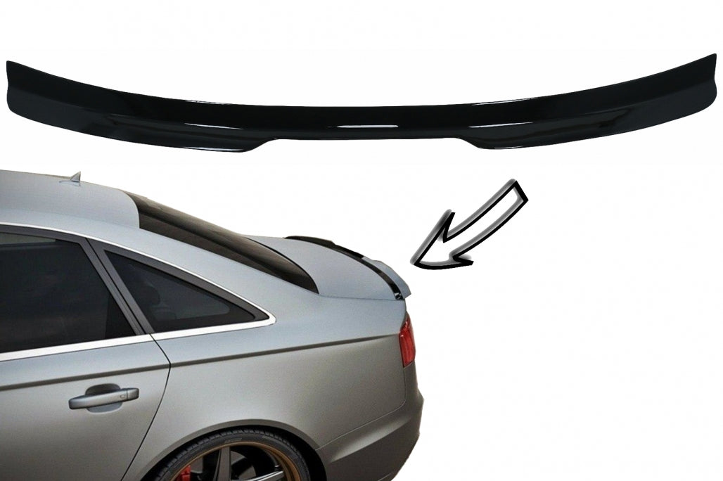 Trunk Spoiler Piano Black for Audi A6 C7 4G Sedan (2011–2018)