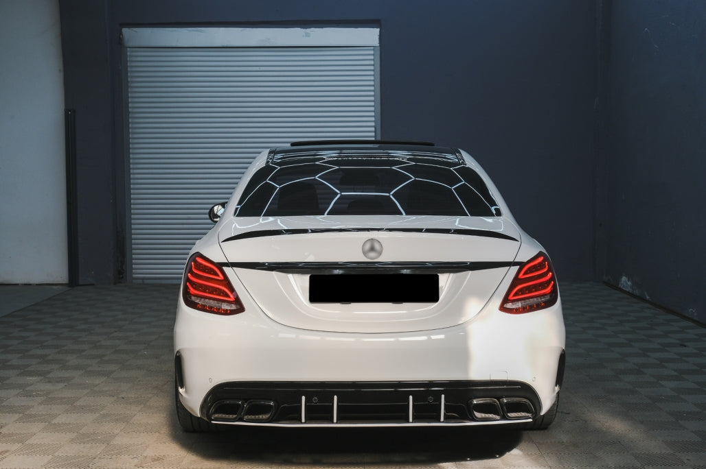 Trunk Spoiler Piano Black for Mercedes C-Class W205 Sedan (2014–2020)