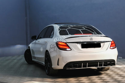 Trunk Spoiler Piano Black for Mercedes C-Class W205 Sedan (2014–2020)