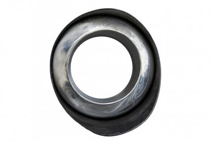Universal carbon fiber exhaust muffler tip with polished finish and 6.2cm inlet, performance upgrade for any vehicle.