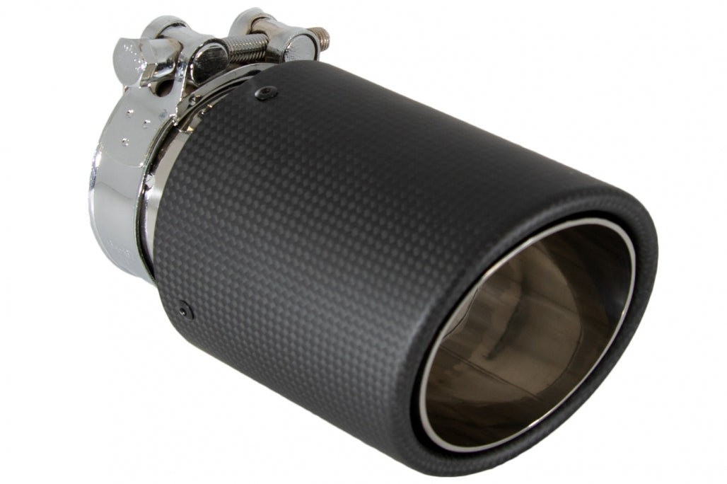 Universal Exhaust Muffler Tip Carbon Fiber Matte Finish 6.8cm Inlet