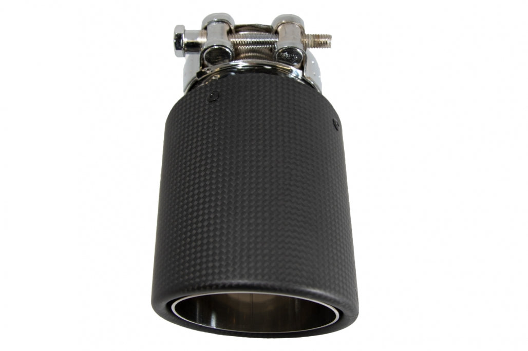 Universal Exhaust Muffler Tip Carbon Fiber Matte Finish 6.8cm Inlet