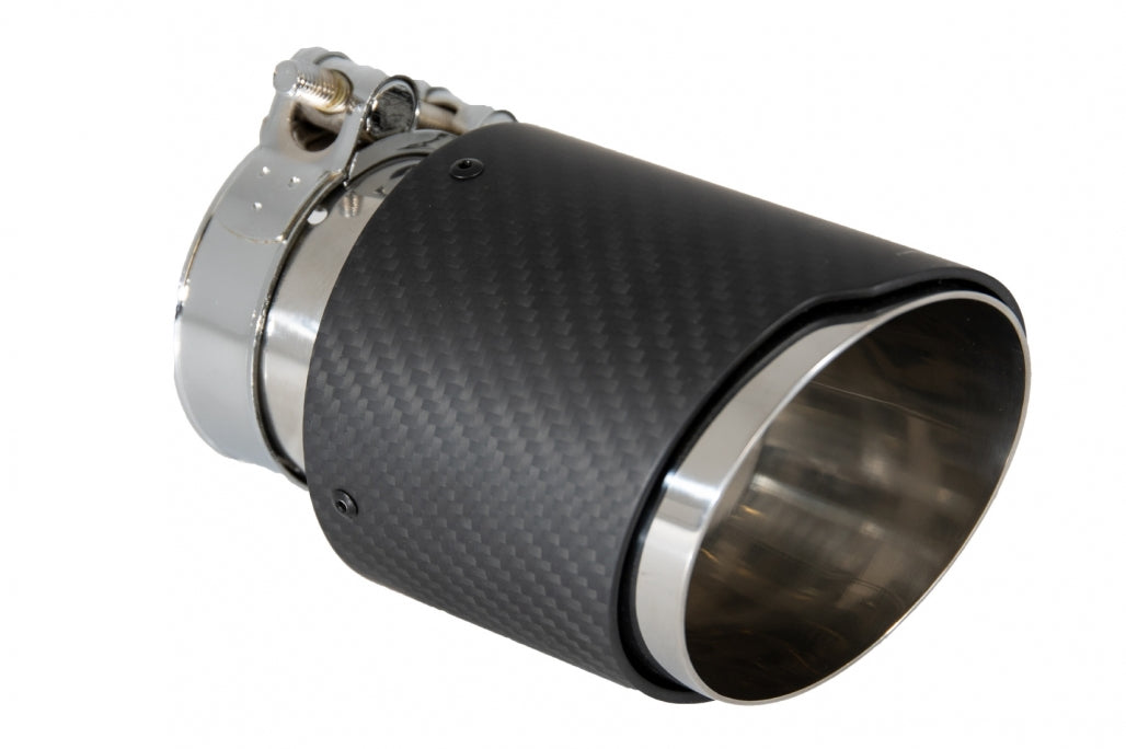Universal Exhaust Muffler Tip Carbon Fiber Matte Finish 6cm Inlet