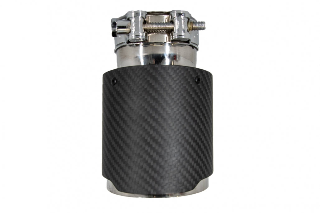 Universal Exhaust Muffler Tip Carbon Fiber Matte Finish 6cm Inlet