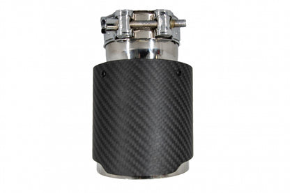 Universal Exhaust Muffler Tip Carbon Fiber Matte Finish 6cm Inlet