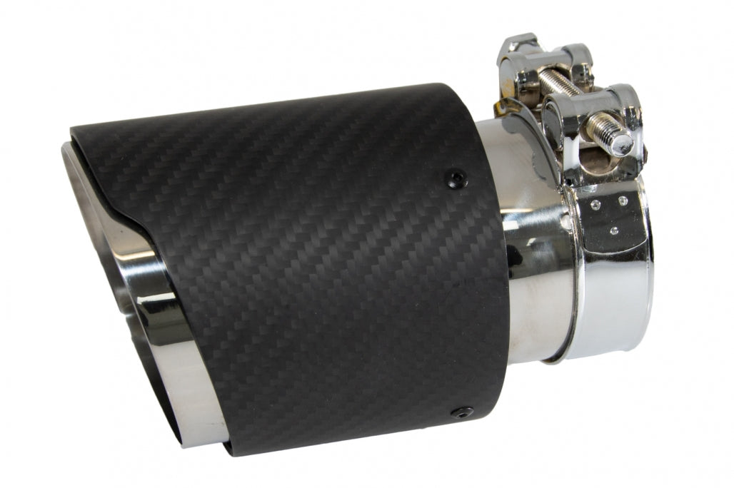 Universal Exhaust Muffler Tip Carbon Fiber Matte Finish 6cm Inlet