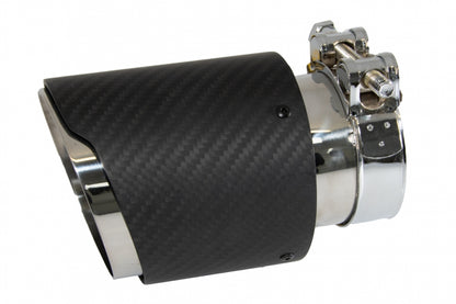 Universal Exhaust Muffler Tip Carbon Fiber Matte Finish 6cm Inlet