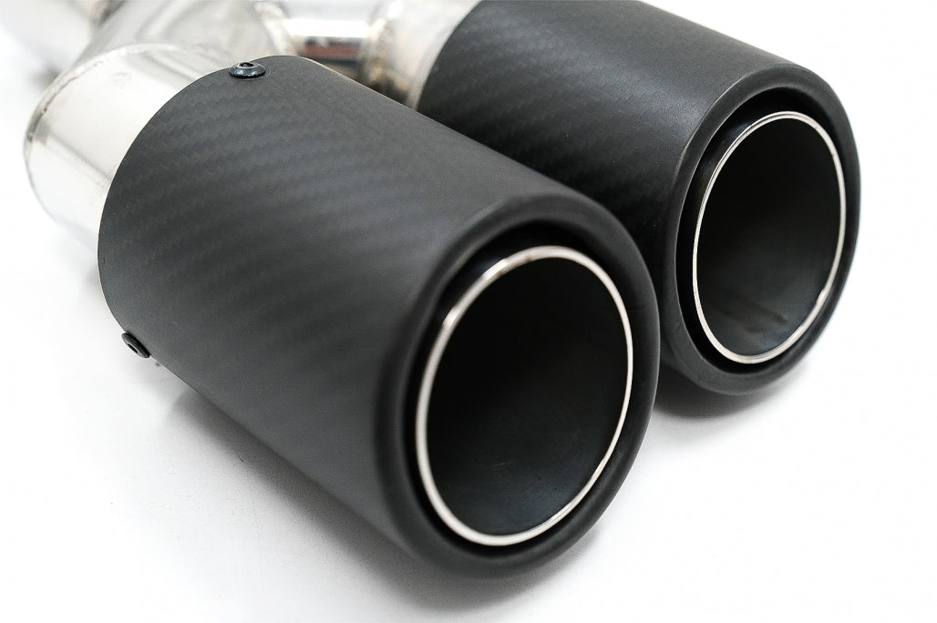 Universal Exhaust Muffler Tip Matte Carbon Fiber 5.8 cm Inlet Left Side