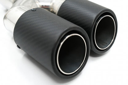 Universal Exhaust Muffler Tip Matte Carbon Fiber 5.8 cm Inlet Left Side